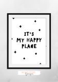 Scandinavian - Happy Place - Set of 3- Nursery Prints - Krafty Hands Designs