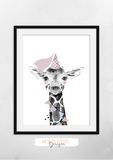 Pink Safari Animals - Set of 3- Nursery Print - Krafty Hands Designs