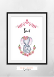 Watercolour - Pink Elephant - Set of 3- Nursery Prints - Krafty Hands Designs