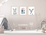 Woodland Animals - Set of 3- Nursery Print - Krafty Hands Designs