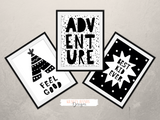 Scandinavian - Adventure - Set of 3- Nursery Prints - Krafty Hands Designs