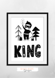 Scandinavian - King - Set of 4- Nursery Prints - Krafty Hands Designs