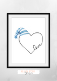 Love Heart - Blue Hat - Nursery Print - Krafty Hands Designs