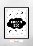 Scandinavian - Dream Big - Set of 3- Nursery Prints - Krafty Hands Designs