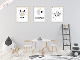 Scandinavian - Happy Place - Set of 3- Nursery Prints - Krafty Hands Designs