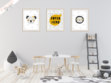Scandinavian - Super Hero - Set of 3- Nursery Prints - Krafty Hands Designs