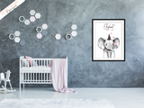Safari Elephant With Pink Bubbles- Nursery Print - Krafty Hands Designs