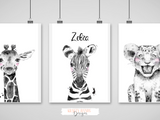 Safari Animal's - Black and White - Krafty Hands Designs