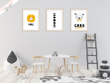 Scandinavian - Moon and Stars - Set of 3- Nursery Prints - Krafty Hands Designs