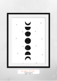 Scandinavian - Moon and Stars - Set of 3- Nursery Prints - Krafty Hands Designs