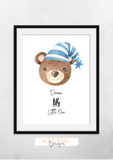 Watercolour - Blue Bear Hug - Set of 3- Nursery Prints - Krafty Hands Designs