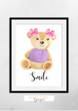 Watercolour - Pink Little Miracle Bear - Set of 3- Nursery Prints - Krafty Hands Designs