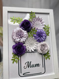 Paper Flowers In Frame - Purple Design