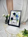 Paper Flowers In Frame - Blue Design