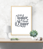 Motivational Quote - Aim Higher, Dream Bigger - Home - Print - Krafty Hands Designs