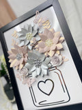 Paper Flowers In Frame - Sliver Design