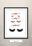 Beauty - Set of 3- Lashes, Lips and Crown  - Home - Print - Krafty Hands Designs