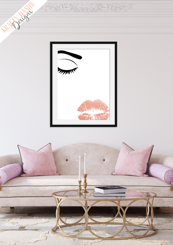Beauty - lashes and lips  - Home - Print - Krafty Hands Designs
