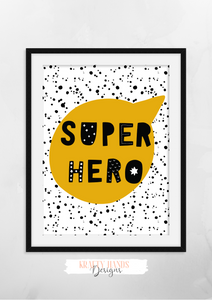 Scandinavian -Super Hero- Nursery Print - Krafty Hands Designs