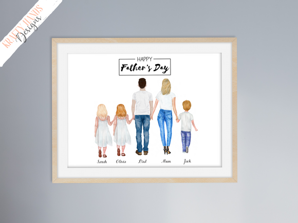 Fathers Day - Family Standing Print