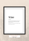 Personalised - Wine - Definitions - Home Print - Krafty Hands Designs
