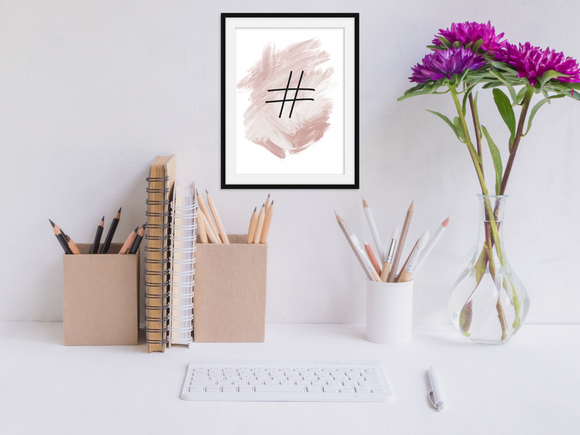 Pink Hashtag - Home / Office Print - Krafty Hands Designs