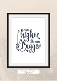 Motivational Quote - Aim Higher, Dream Bigger - Home - Print - Krafty Hands Designs