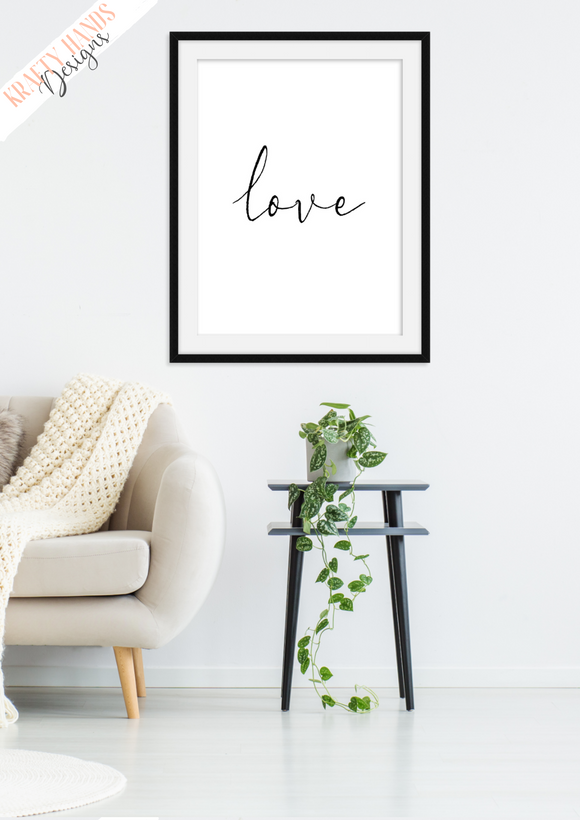 Love - Home Print - Krafty Hands Designs