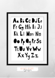 Scandinavian Alphabet - Nursery Print - Krafty Hands Designs