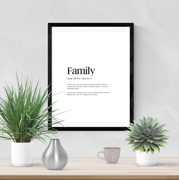 Personalised - Family - Definitions - Home Print - Krafty Hands Designs