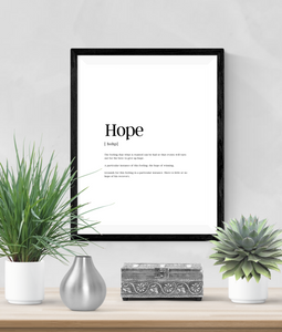 Personalised - Hope - Definitions - Home Print - Krafty Hands Designs