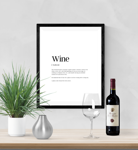 Personalised - Wine - Definitions - Home Print - Krafty Hands Designs
