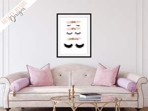 Flutter all my troubles away - Lashes  - Home - Print - Krafty Hands Designs
