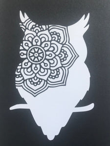Owl - Zentangle - Vinyl Wal Decal - Krafty Hands Designs