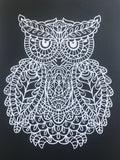 Line Owl - Mandala - Vinyl Wall Decal - Krafty Hands Designs