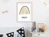 Personalised Colourful Rainbow - Nursery Print - Krafty Hands Designs