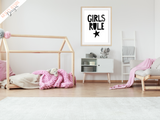 Scandinavian - Girls Rule - Nursery Print - Krafty Hands Designs